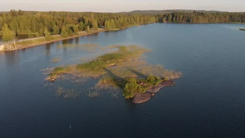 Lifting up from a lake Stock Footage 134801465