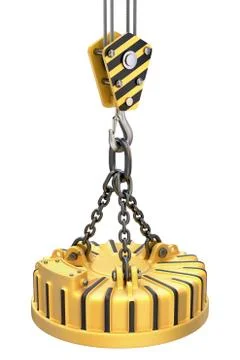 Lifting magnet with the hook Stock Illustration