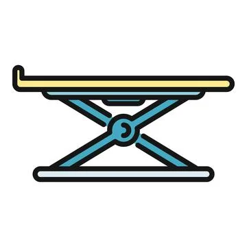 Lifting mechanism flat line icon on white Stock Illustration