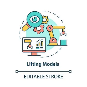 Lifting models concept icon Stock Illustration