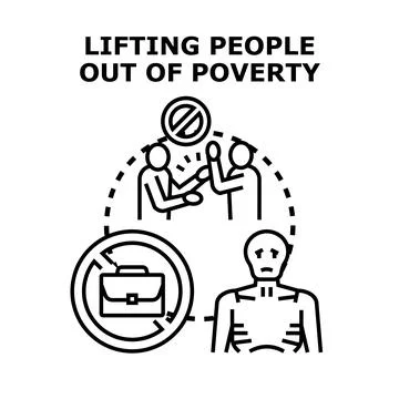 Lifting people out of poverty vector concept Stock Illustration