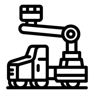 Lifting platform truck for high altitude maintenance and construction project Ilustración de archivo