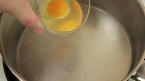 Lifting Poached Egg Stock Footage 1091027