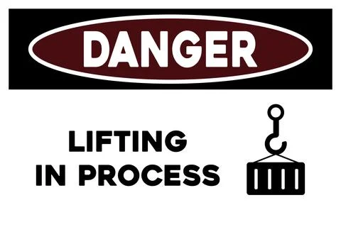 Lifting in process warning sign Stock Illustration