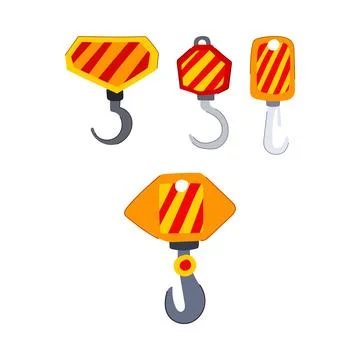 Lifting safety concepts with construction crane hooks Stock Illustration