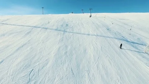 Lifting by the ski-lift to the summit. Stock Footage 70311377