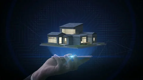 Lifting smartphone, IoT smart home appliances. internet of thing. 4k animation. Stock-Footage 109590123