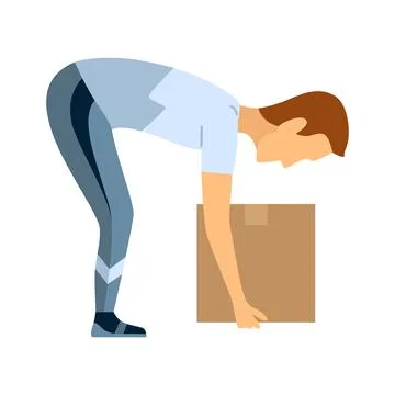 Lifting technique safe movement. Safety. Incorrect instruction for moving heavy イラスト素材