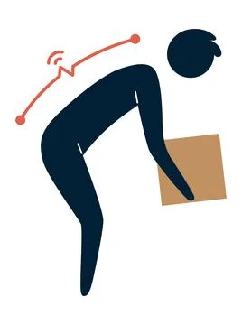 Lifting technique safe movement. Safety. Incorrect instruction for moving heavy イラスト素材