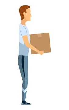 Lifting technique safe movement. Safety. Correct instruction for moving heavy Stock Illustration