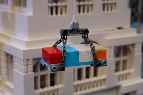 Lifting a toy load Foto stock