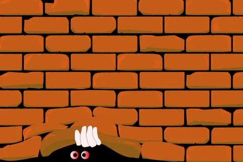 Lifting the wall Stock Illustration