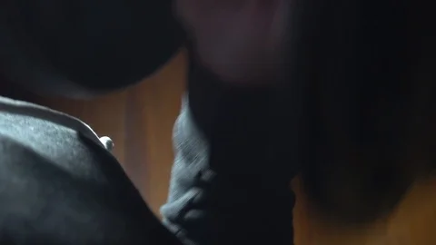 Lifting Weights, Close up from above Stock Footage 120473233