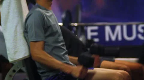 Lifting weights- close up Stock-Footage 12453400