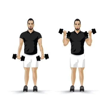 Lifting weights Stock Illustration