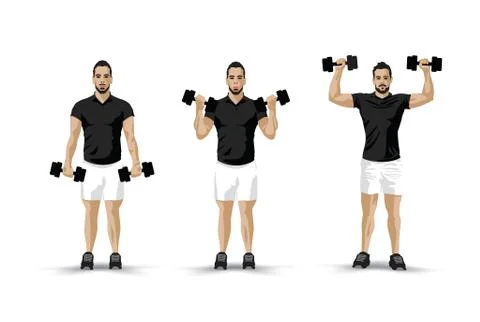 Lifting weights Stock Illustration