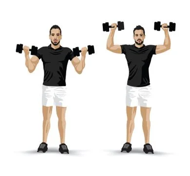 Lifting weights Stock-Illustration