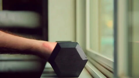 Lifting weights weight barbel exercise Stock Footage 55247840