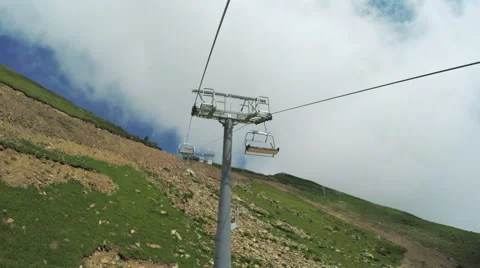 Lifts in mountains in summer Stock-Footage 64347337