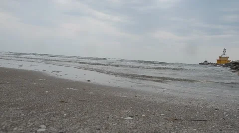 Lighhouse &amp; beach Stock Footage 7340695