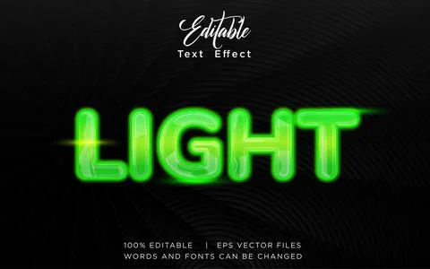 Light 3D Editable Text Effect Vector Design Stock Illustration