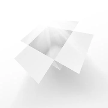 Light 3D Opened White Cardboard Package Box Stock Illustration
