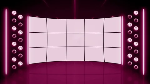Light 3d stage LOOP 4K pink Stock Footage 114362359