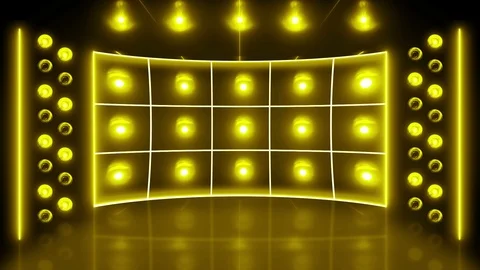Light 3d stage LOOP 4K yellow Video stock 115257666