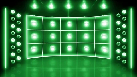 Light 3d stage LOOP 4K green Video stock 115257854