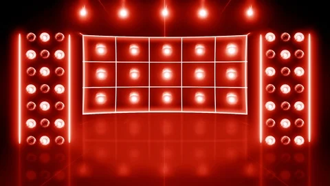 Light 3d stage LOOP 4K red Video stock 115397338