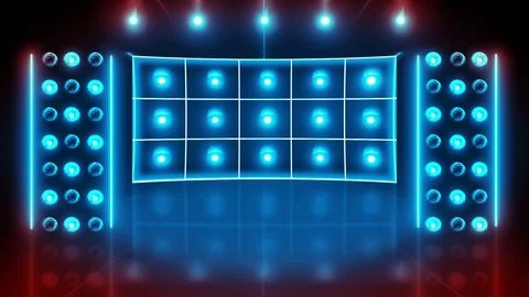Light 3d stage LOOP 4K blue red Stock Footage 115399502