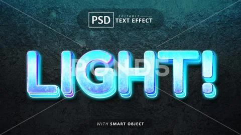 Light 3d text effect editable PSD Template