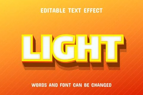 Light 3d text effect Stock Illustration