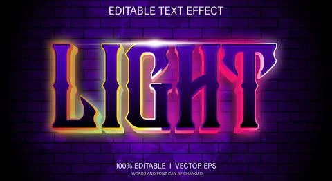 Light 3d vector text effect with modern style design Illustrazione stock