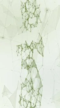Light abstract artwork presenting delicate green connected lines, transluce.. Illustrazione stock