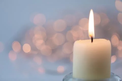 Light abstract blur with candle Foto stock