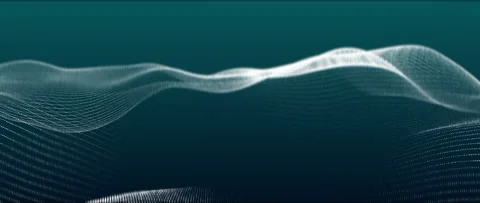 Light abstract digital blue particles wave on black background Vidéo 202220274