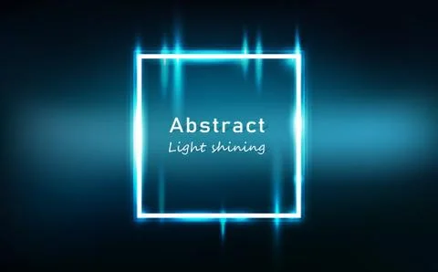 Light abstract glowing effect neon squares frame banner, rectangle bright Illustrazione stock