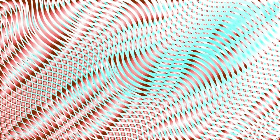 Light abstract rare grid texture of wavy stripes and illusory rounded moire glow Stock Illustration