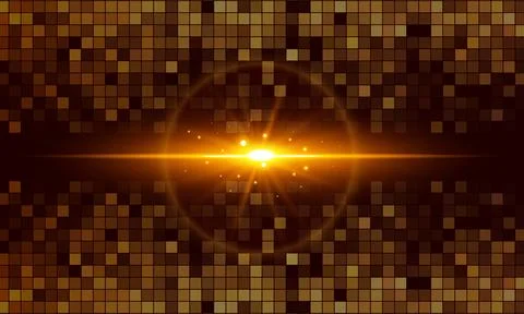 Light abstract technology dark pixel background. mosaic orange squares.	 Stock Illustration