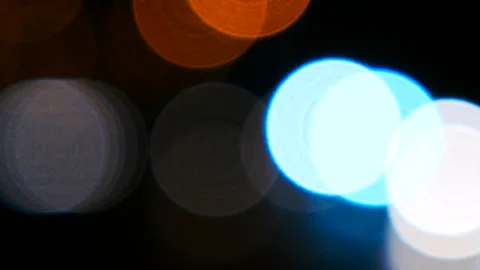 Light abstraction. Glowing car lights Video stock 85716982