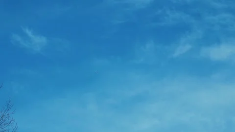 Light Aircraft Cloudy Sky Video stock 303385050