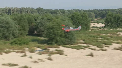 Light aircraft flying Stock Footage 33124361