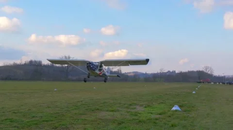 Light aircraft taking off Stock Footage 46129214