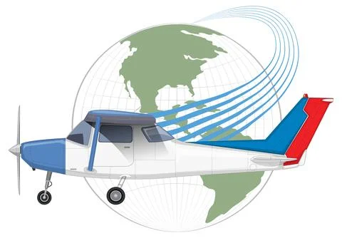 Light Aircraft with World Icon Vector Stock Illustration