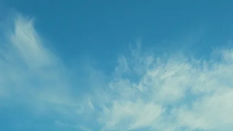 Light Airy White Clouds Float Across the Sky During the Daytime Motion. Clear Su Stock Footage 312385267