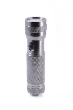 Light aluminium flashlight Foto stock