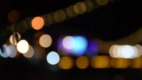 Light and bokeh at night Stock Footage 133184790