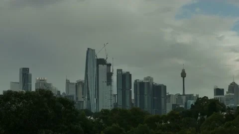 Light and cloud time lapse CBD Sydney Australia 4K Stock Footage 238056037
