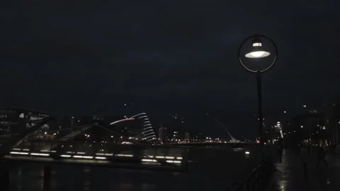 Light and Convention Centre Dublin at Night 動画素材 143557183